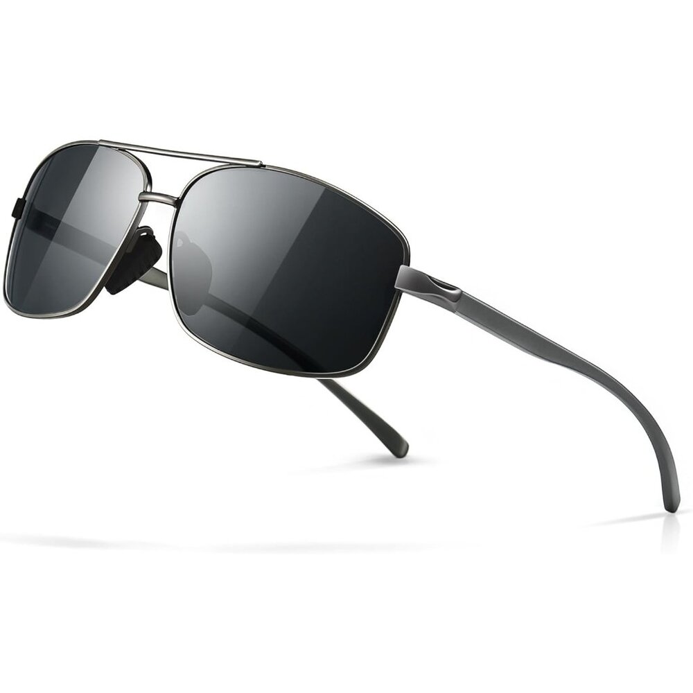 HD Polarized Rectangular Sunglasses - Unbreakable… - image 1